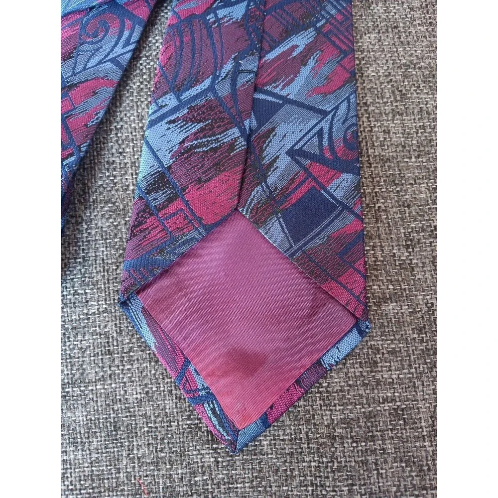 Tie 70s 80s 90s Y2K Mens Mercedes Blue Red 3.75 Wide 58 Long